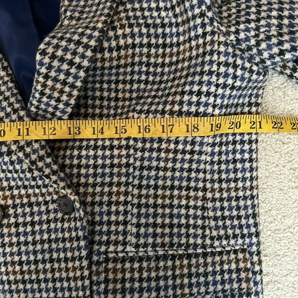 J Crew Dover Houndstooth Check Blazer Jacket Wool Velvet Collar Women’s Size 14 - Picture 6 of 8
